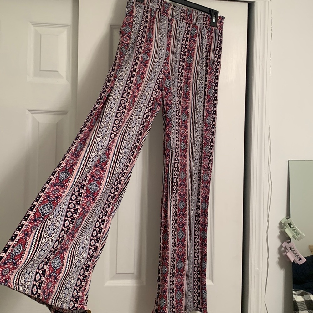 Floral loose stretchy flare pants